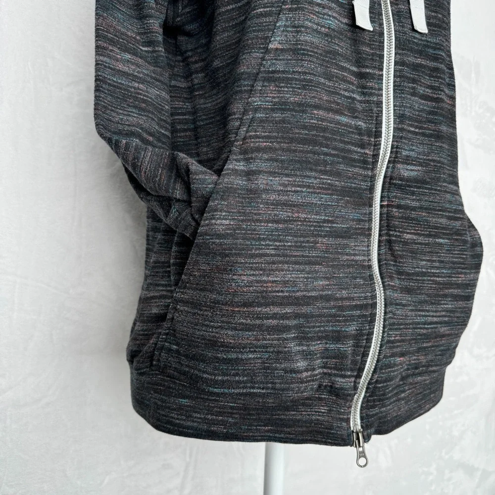 NIKE Sportswear Full Zip Hoodie M Heathered‎ Space Dye Charcoal Tri Blend Casual